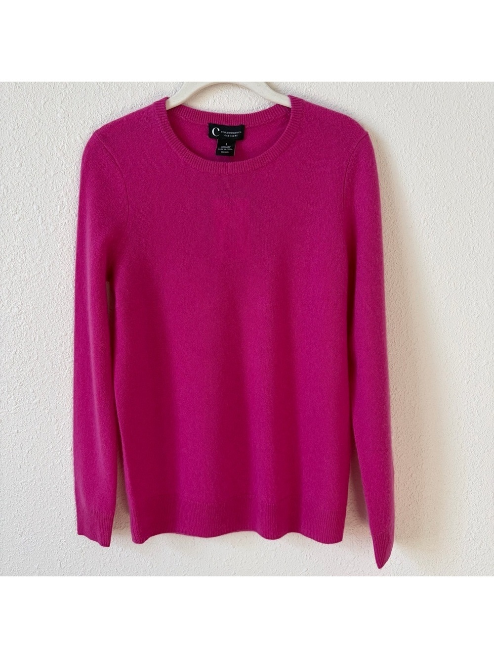 C By Bloomingdale’s 100% Cashmere Crewneck Sweater Size Small Cherry Blossom